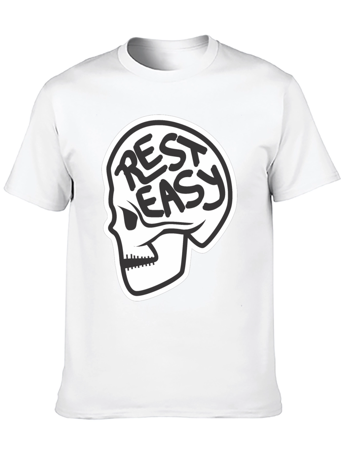 Rest Easy Skull Graphic T-Shirt - Black