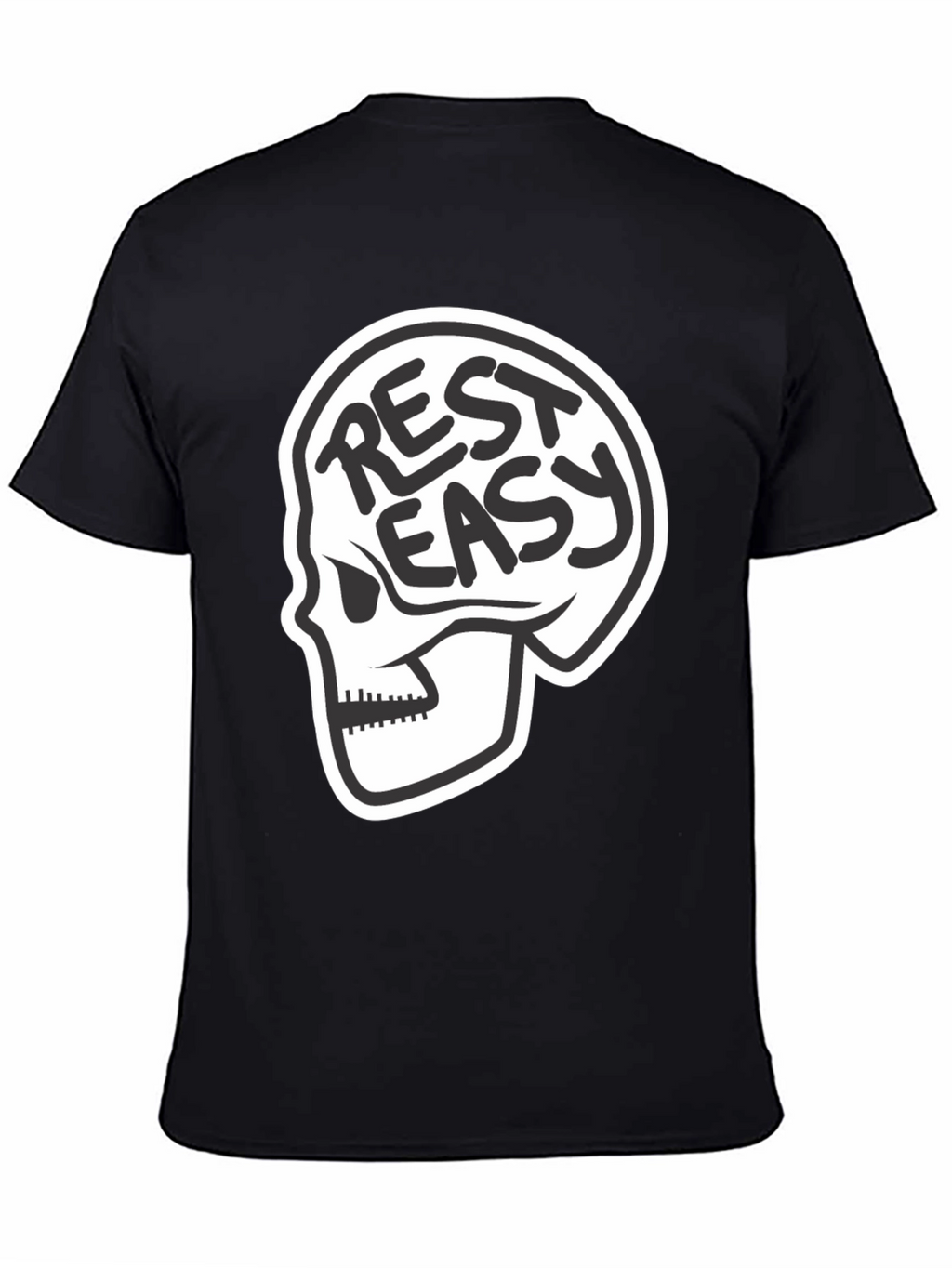 Rest Easy Skull Graphic T-Shirt - Black