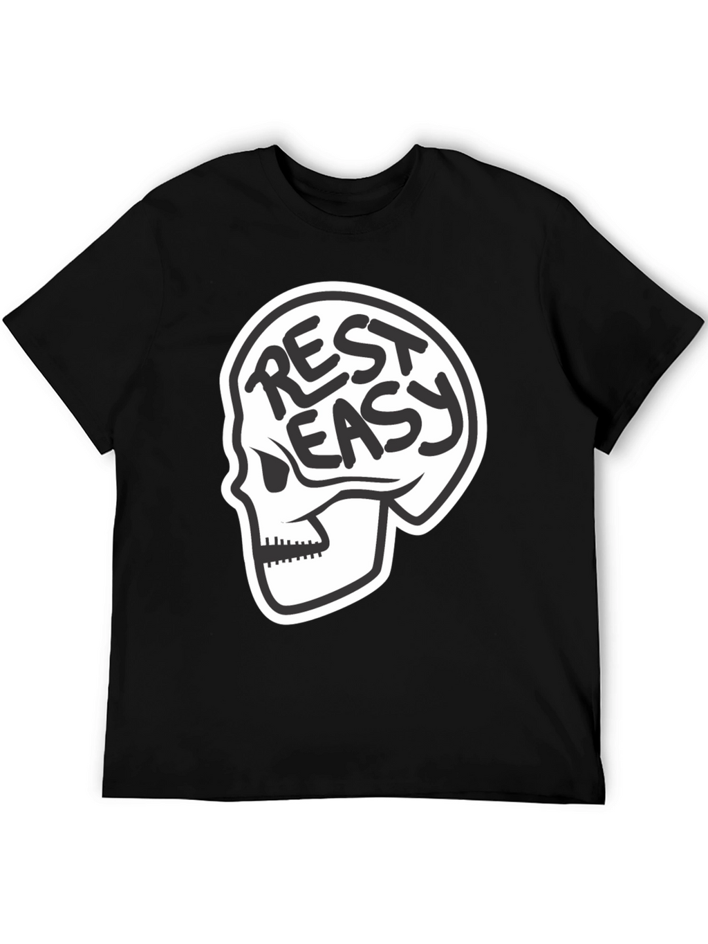 Rest Easy Skull Graphic T-Shirt - Black