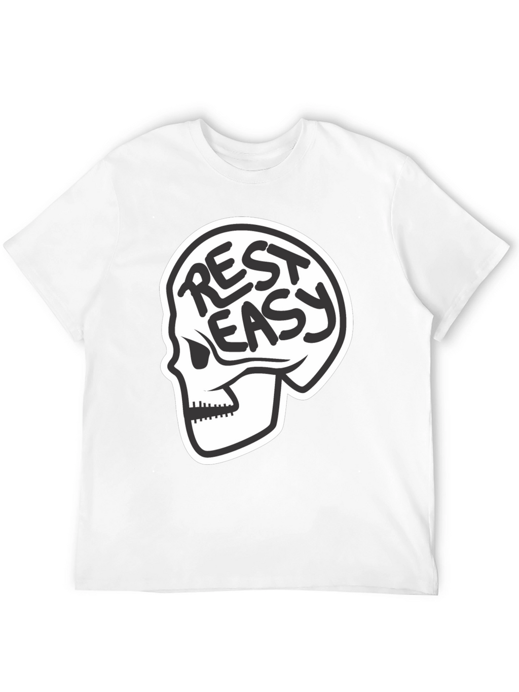 Rest Easy Skull Graphic T-Shirt - Black