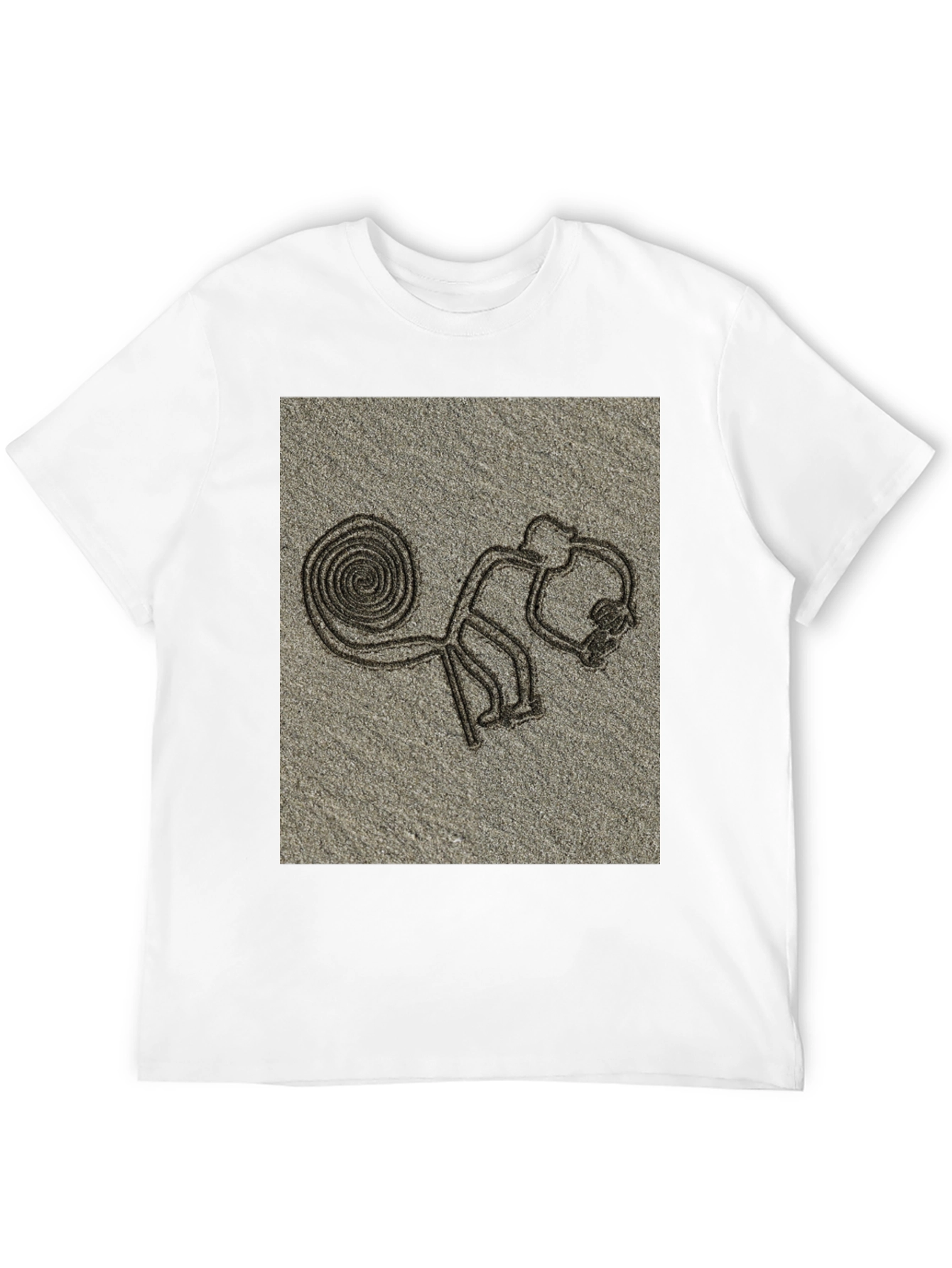Nazca Lines Monkey Graphic Tee - Casual Style