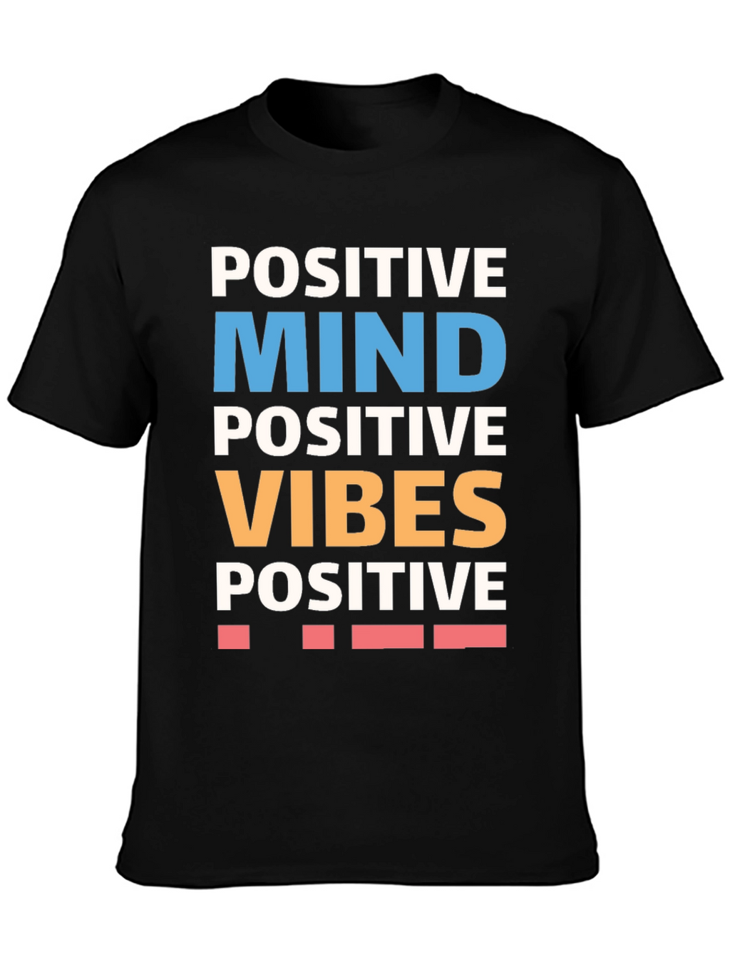 Positive Mind Vibes Graphic Tee - Black Cotton T-Shirt