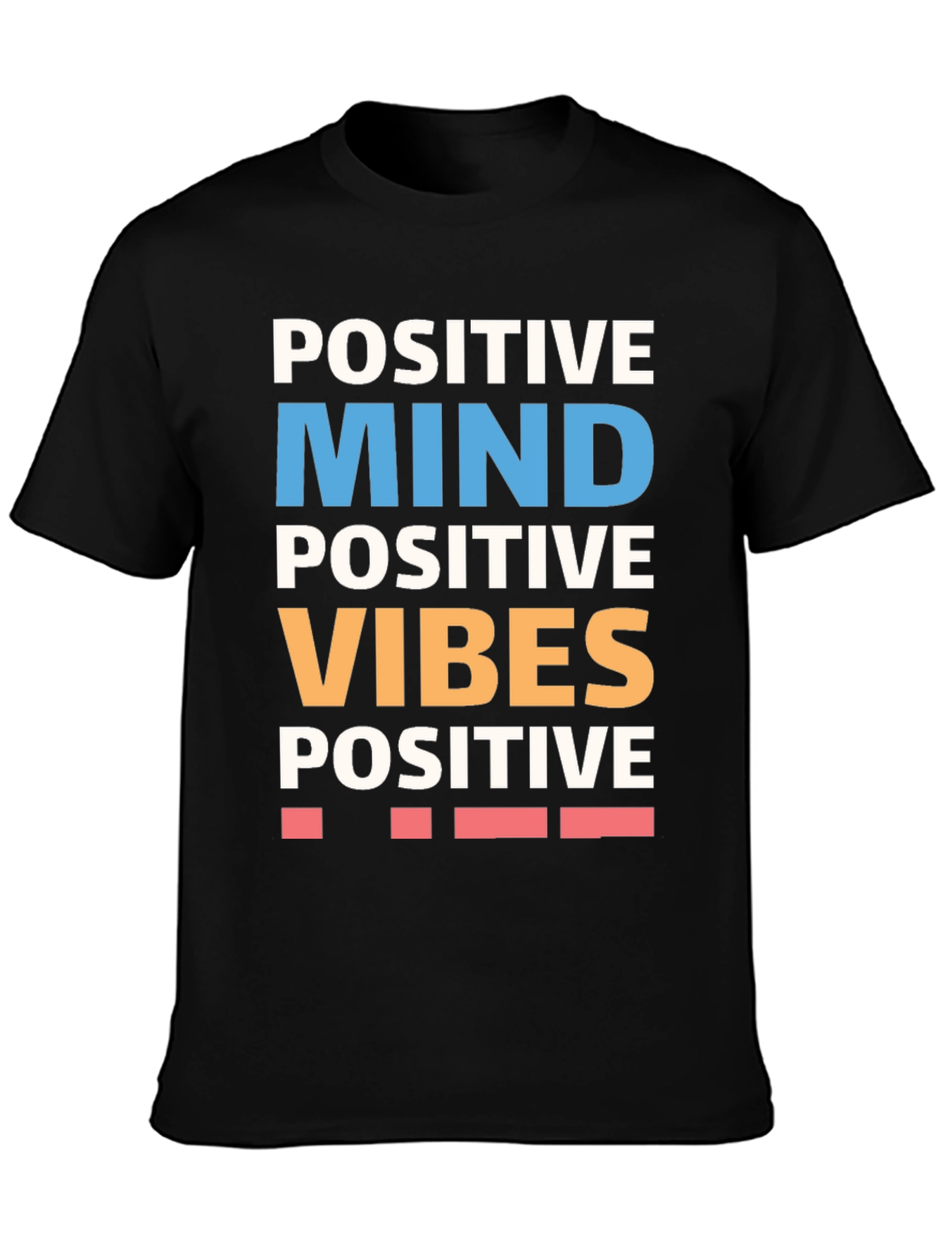 Positive Mind Vibes Graphic Tee - Black Cotton T-Shirt