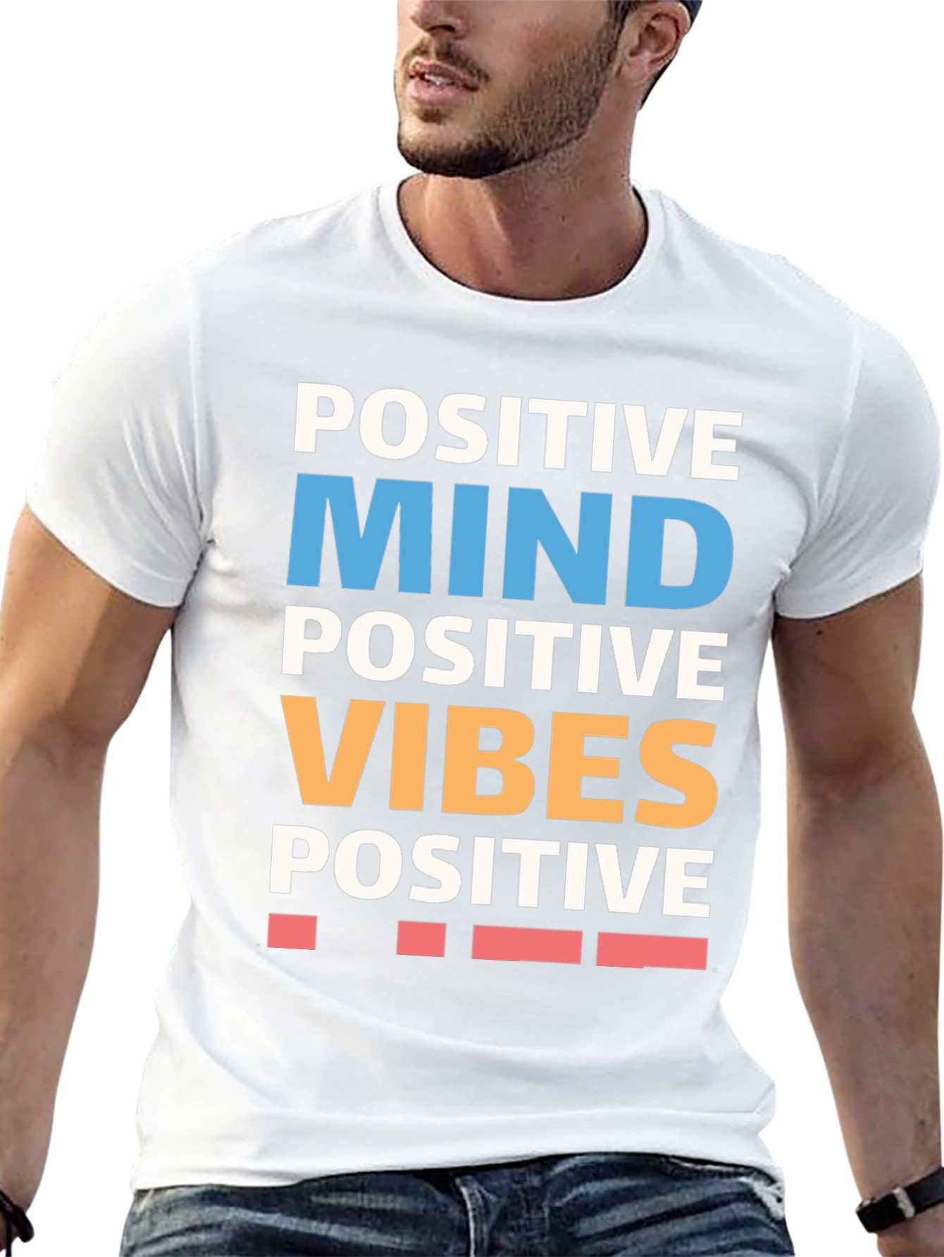 Positive Mind Vibes Graphic Tee - Black Cotton T-Shirt