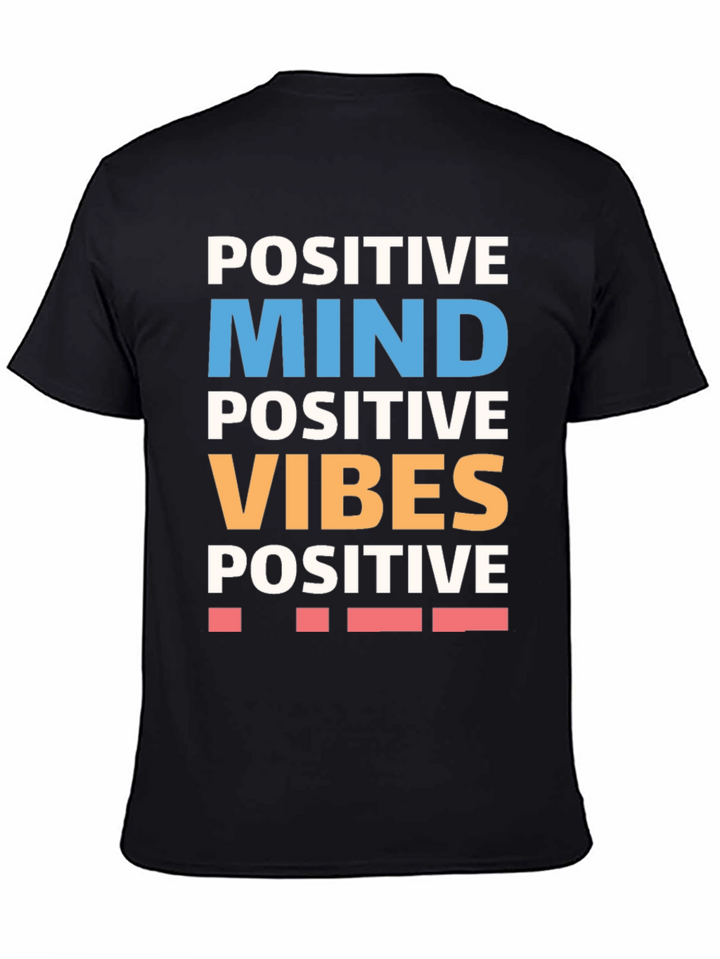 Positive Mind Vibes Graphic Tee - Black Cotton T-Shirt