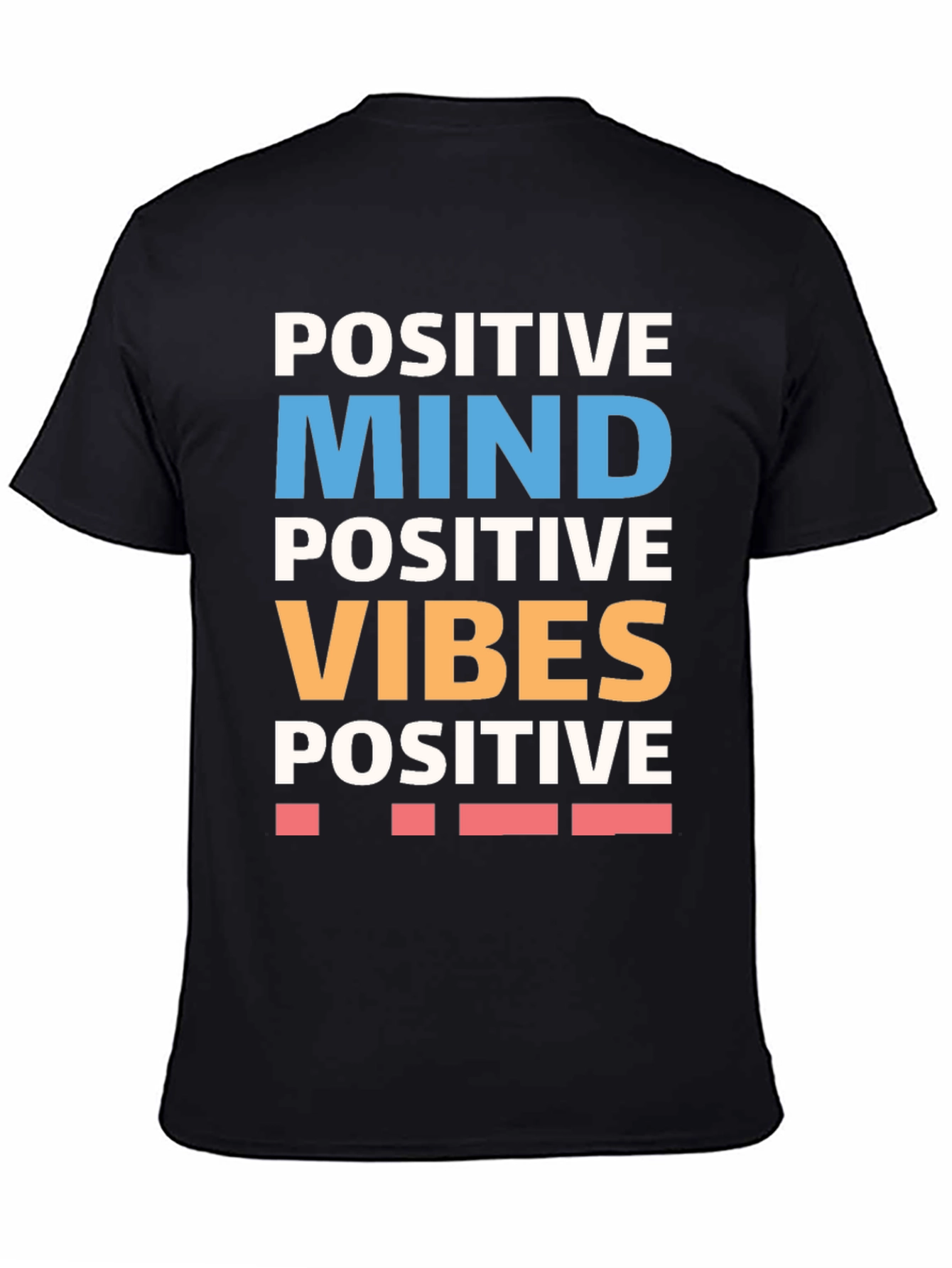 Positive Mind Vibes Graphic Tee - Black Cotton T-Shirt