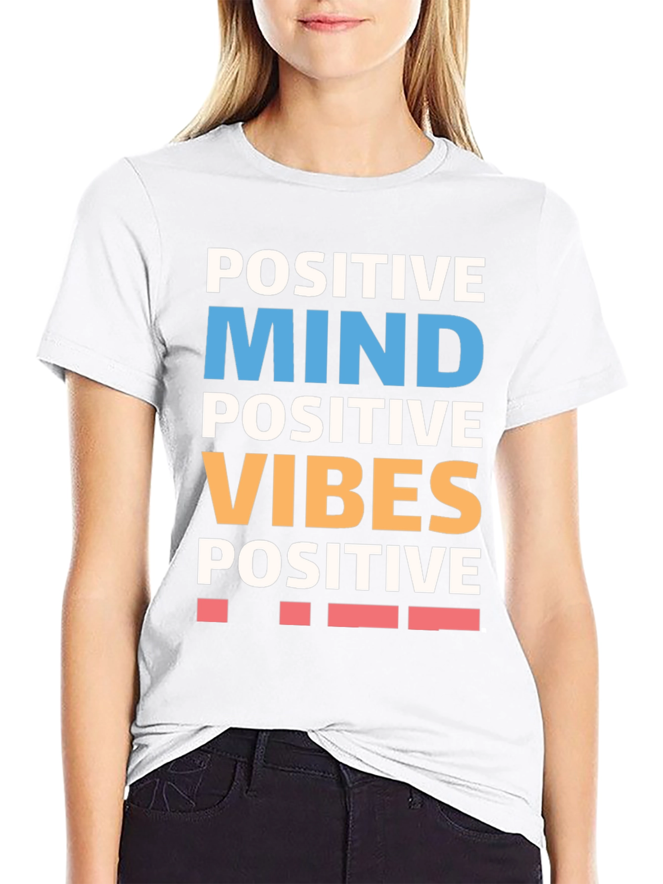 Positive Mind Vibes Graphic Tee - Black Cotton T-Shirt