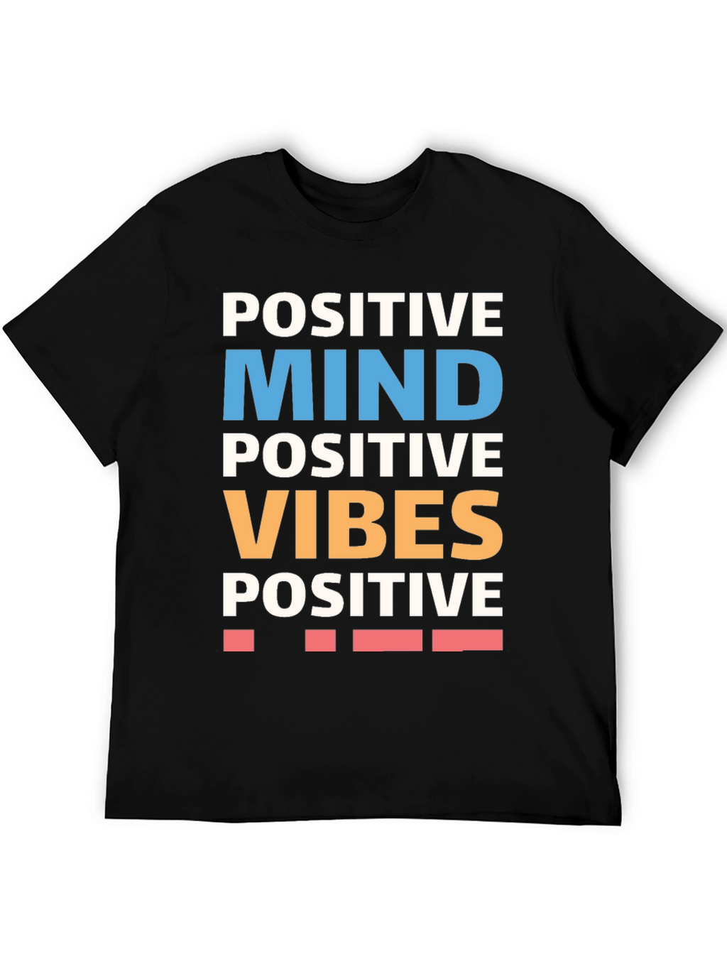 Positive Mind Vibes Graphic Tee - Black Cotton T-Shirt