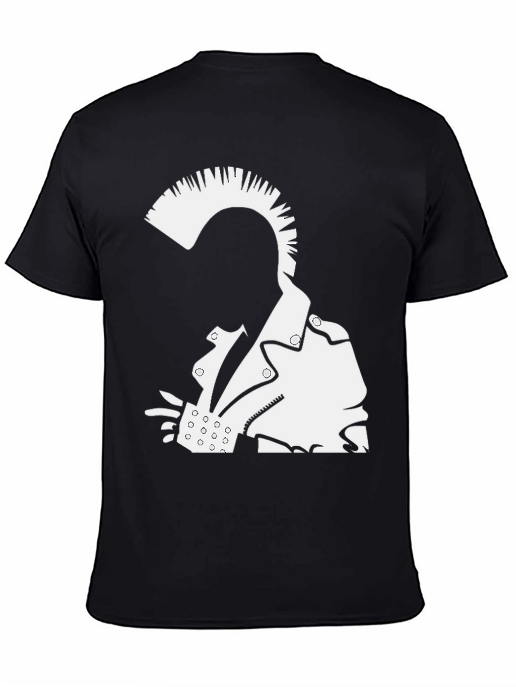 Punk Rock Graphic Tee - Bold Black Cotton T-Shirt