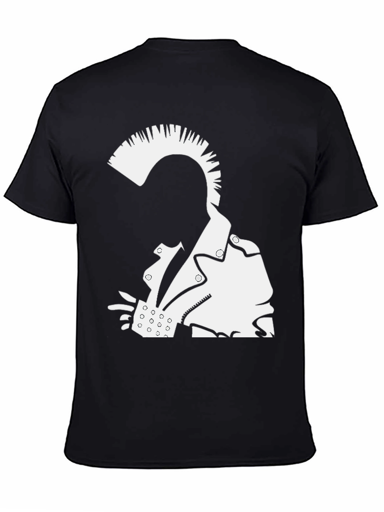 Punk Rock Graphic Tee - Bold Black Cotton T-Shirt