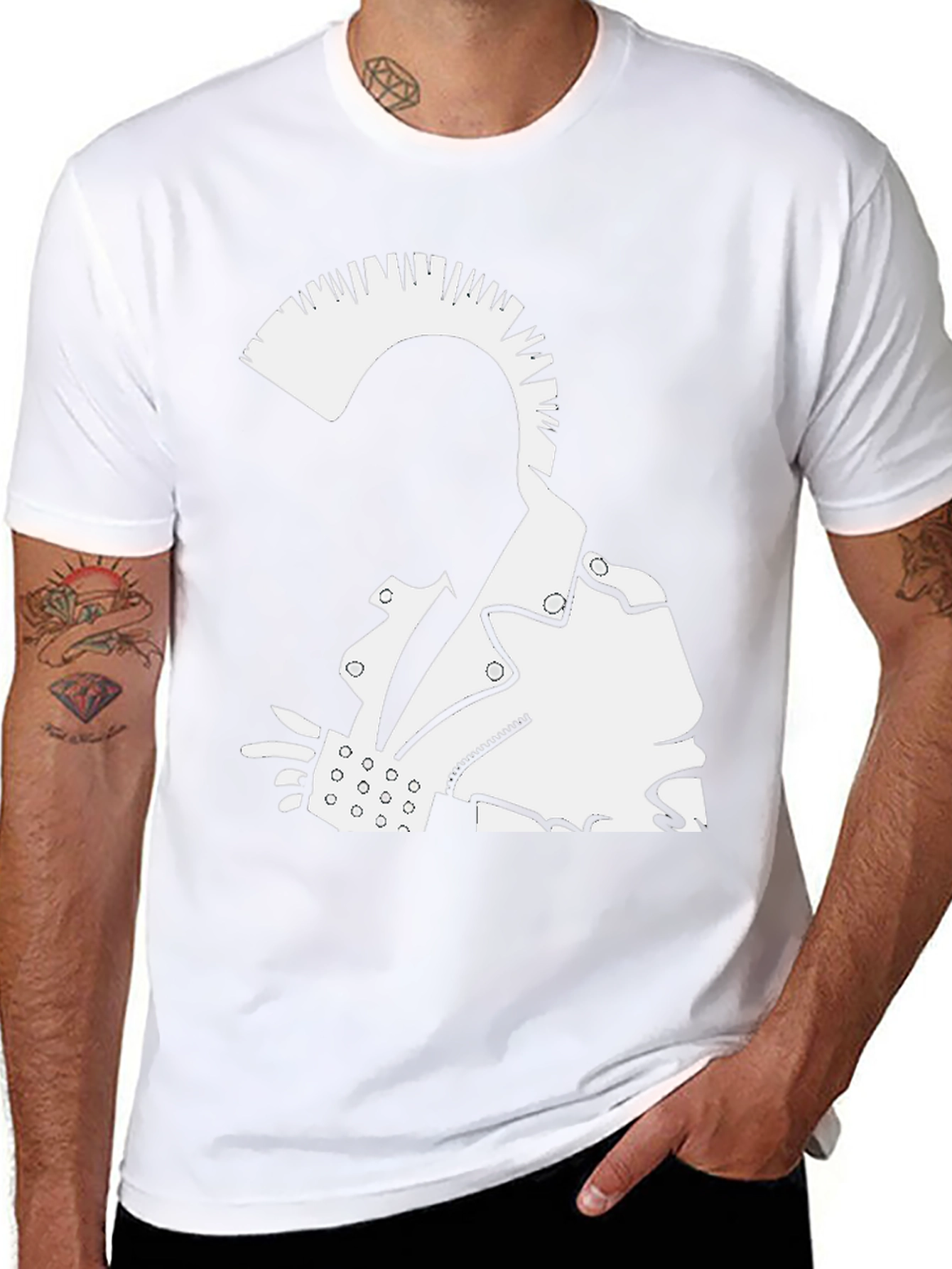 Punk Rock Graphic Tee - Bold Black Cotton T-Shirt