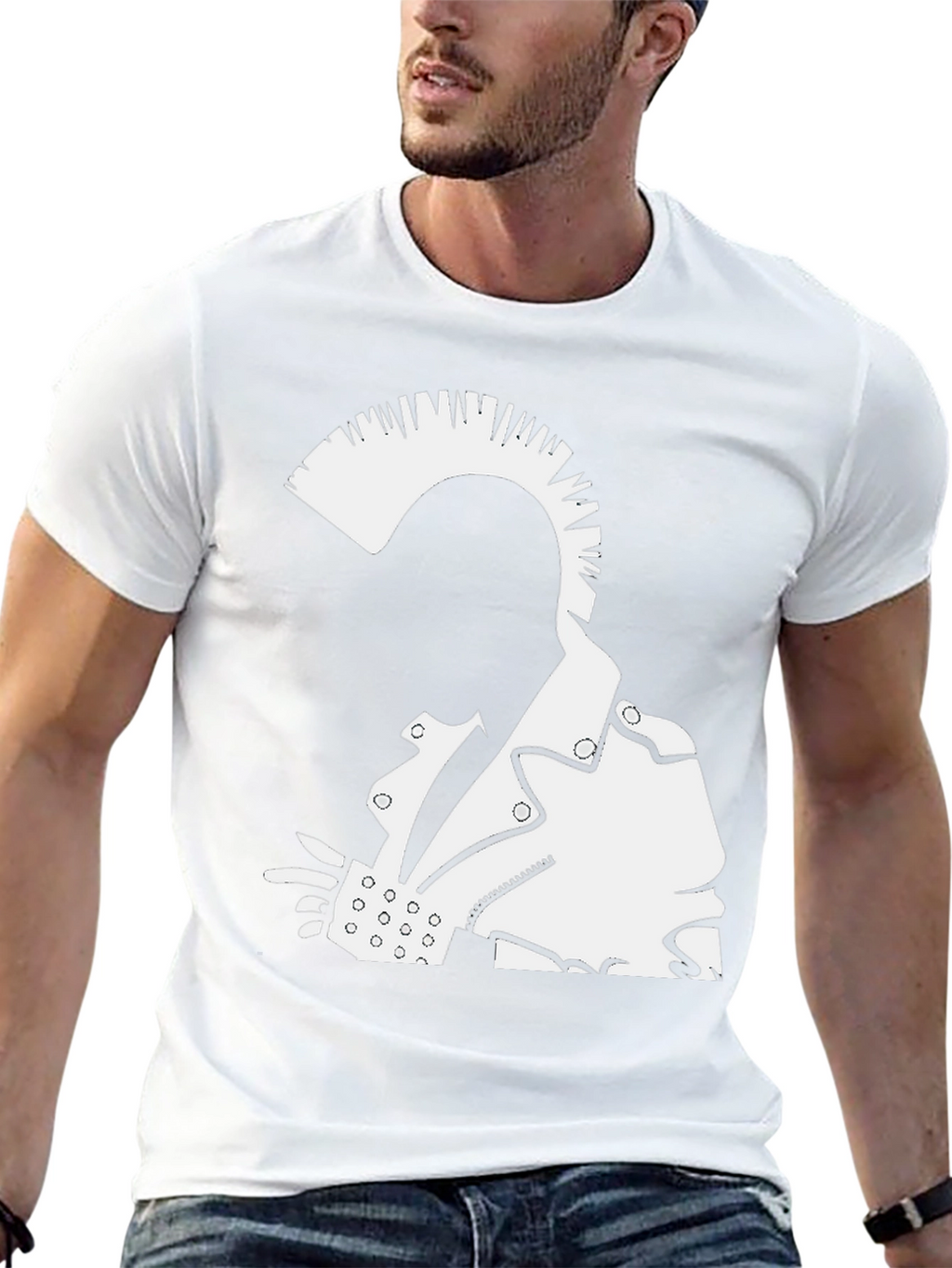 Punk Rock Graphic Tee - Bold Black Cotton T-Shirt