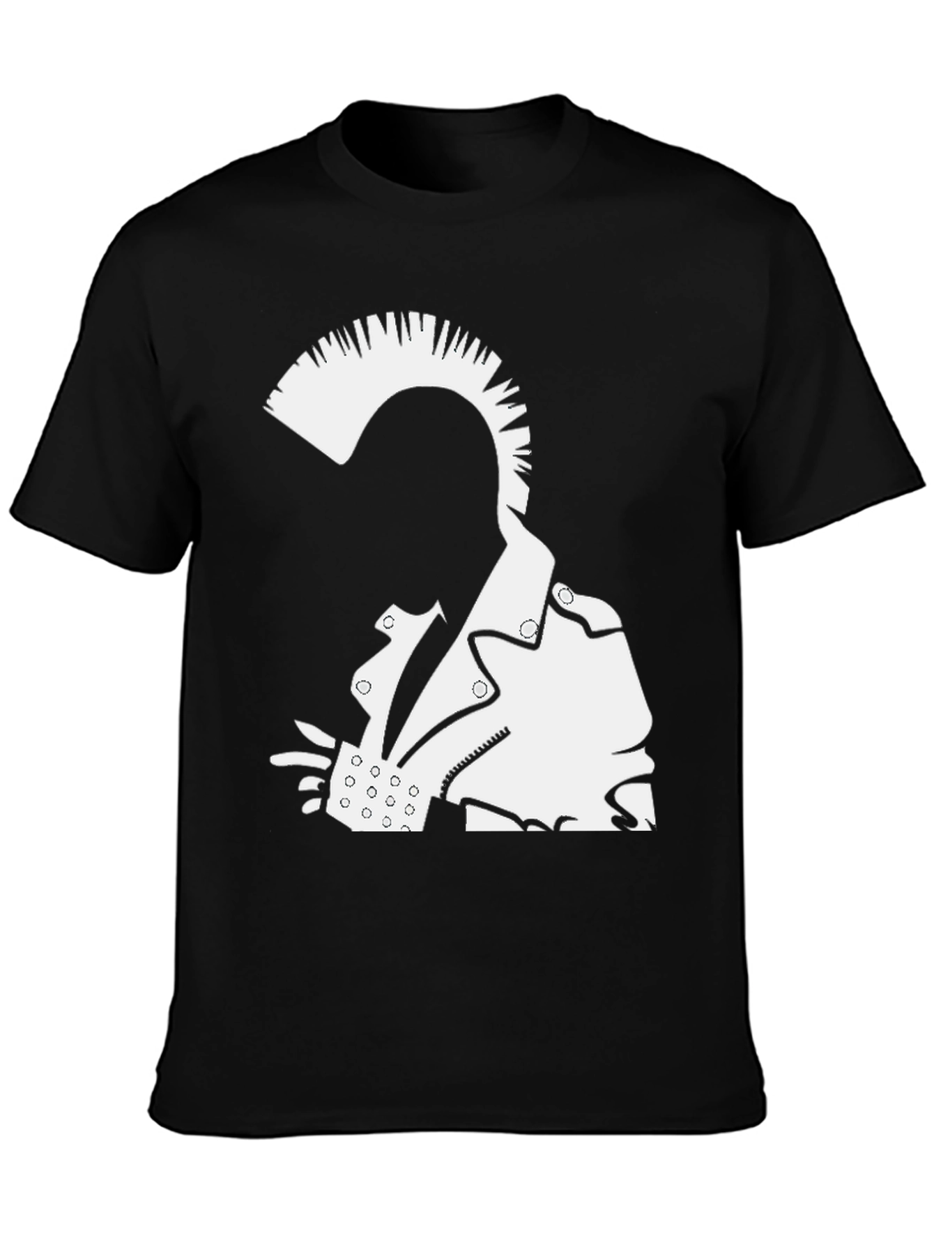 Punk Rock Graphic Tee - Bold Black Cotton T-Shirt