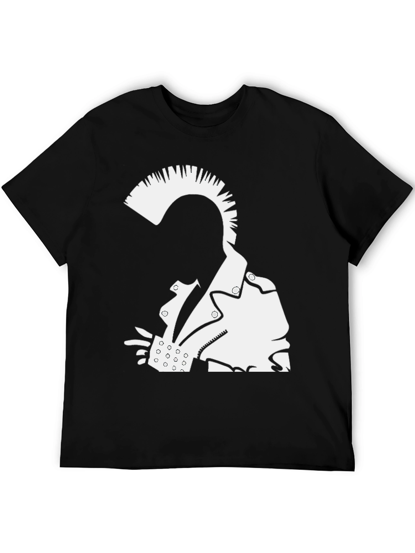 Punk Rock Graphic Tee - Bold Black Cotton T-Shirt