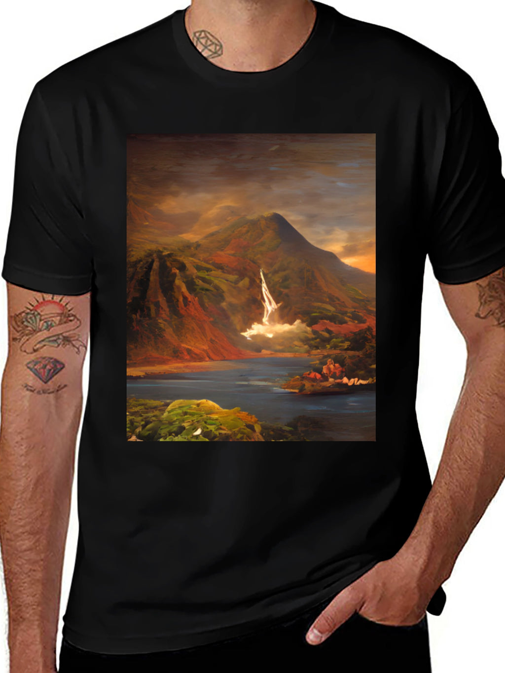 Mountain Vista Graphic Tee - Nature Art Shirt
