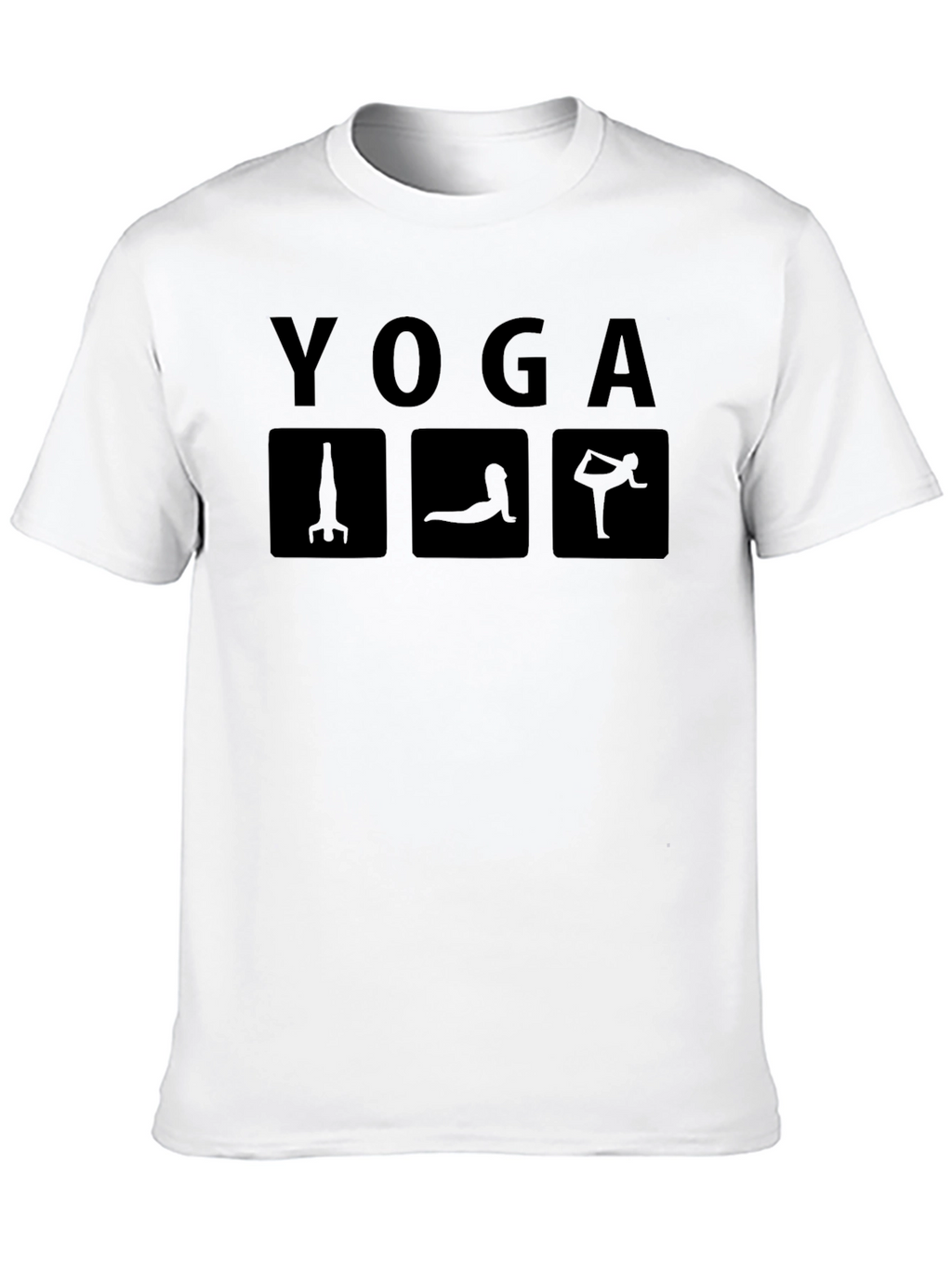 Yoga Poses Graphic Tee - Mens Black T-Shirt