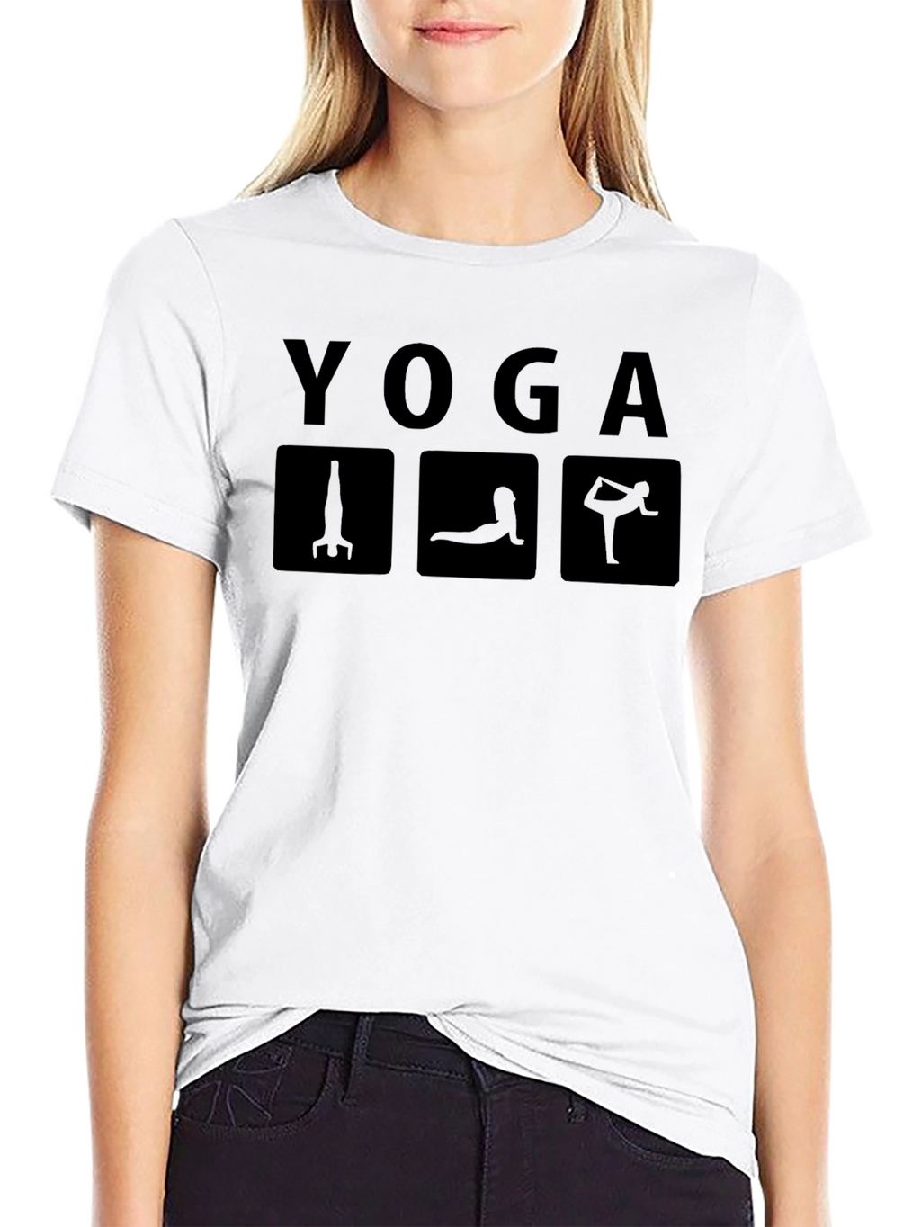 Yoga Poses Graphic Tee - Mens Black T-Shirt