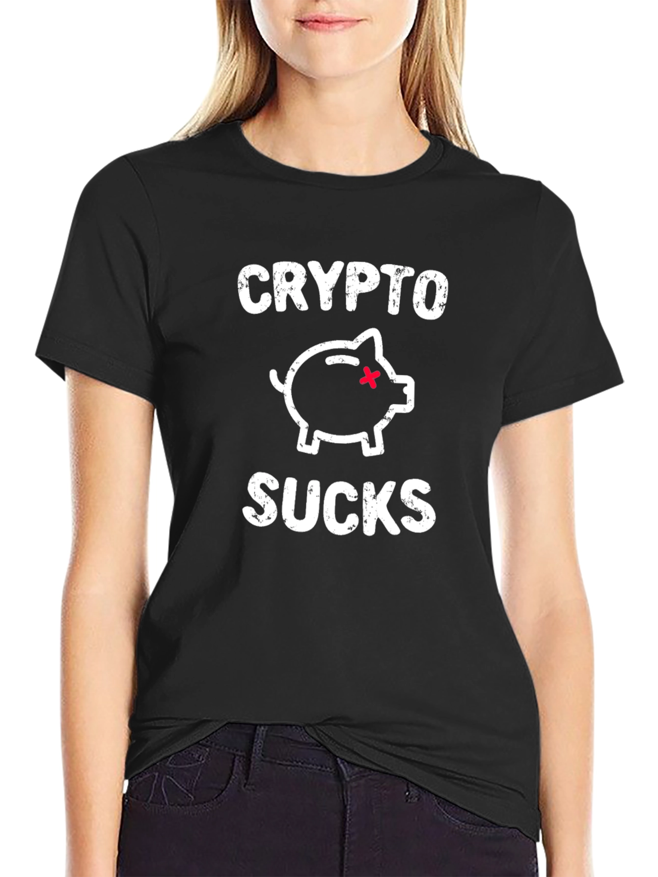 Crypto Sucks Piggy Bank Graphic Tee
