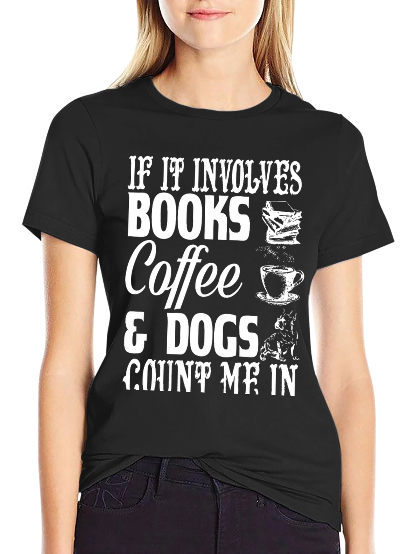 Books Coffee Dogs T-Shirt