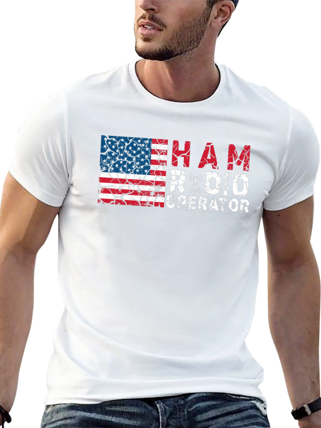 Ham Radio Operator American Flag T-Shirt