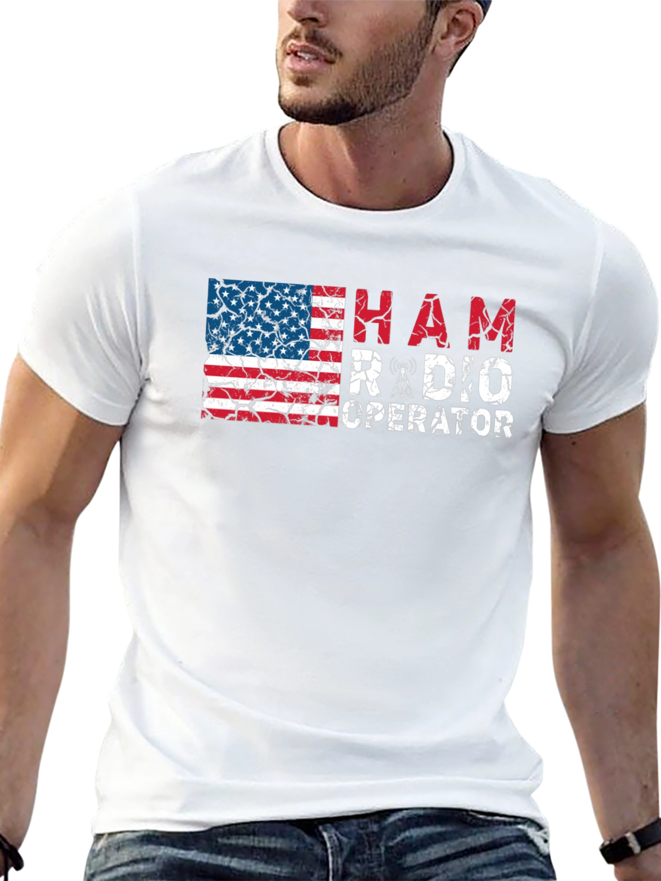 Ham Radio Operator American Flag T-Shirt