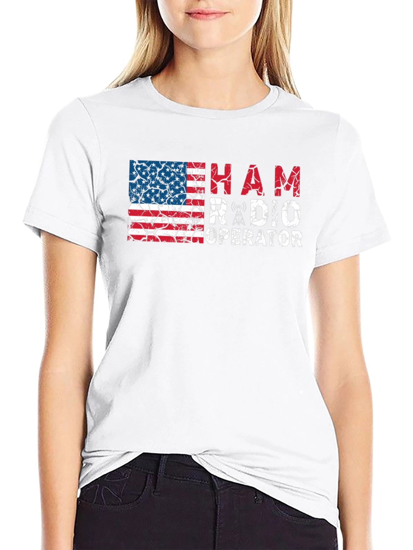 Ham Radio Operator American Flag T-Shirt