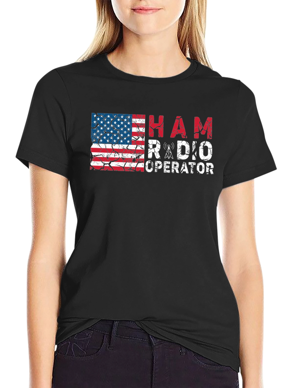Ham Radio Operator American Flag T-Shirt