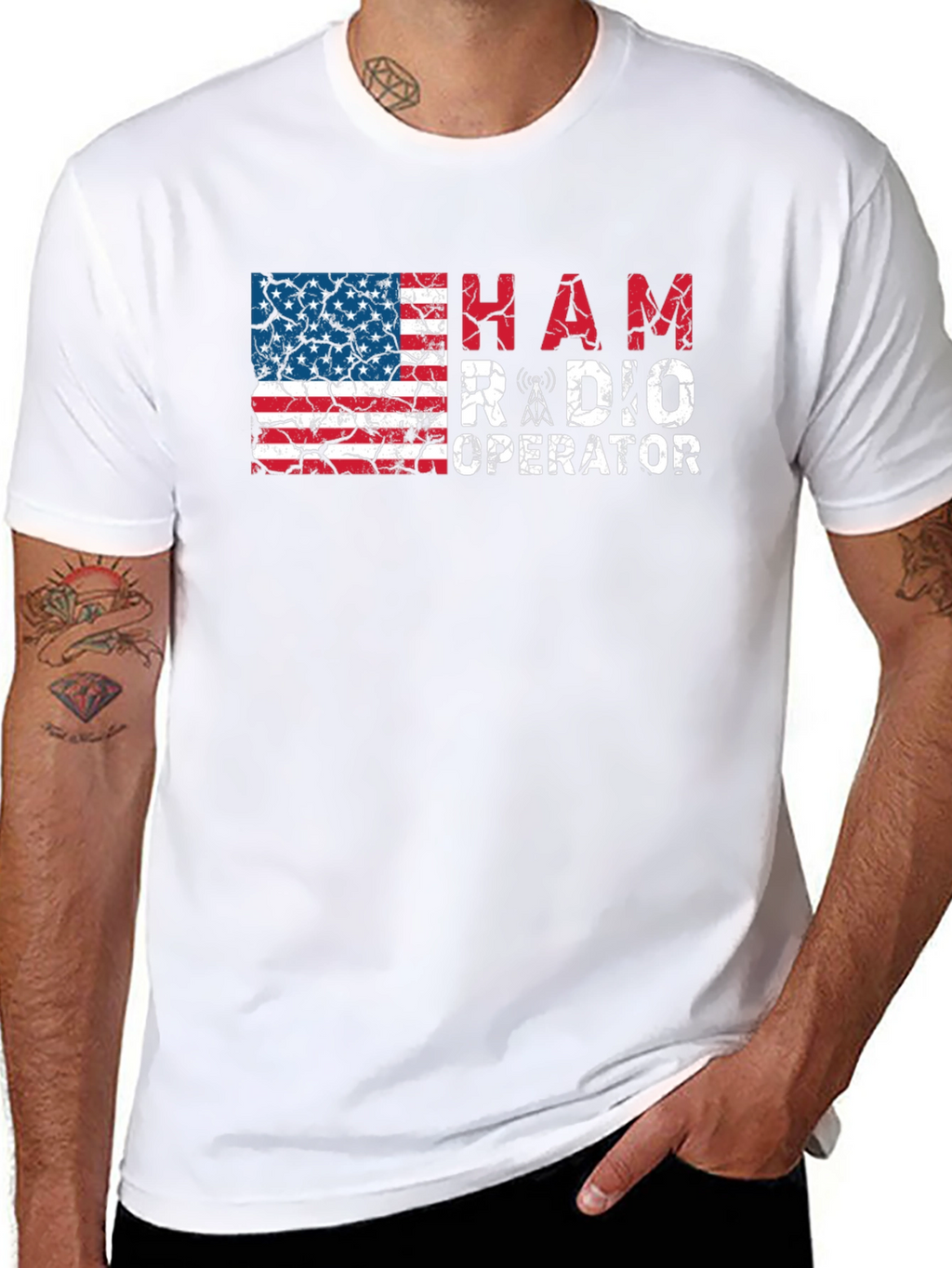 Ham Radio Operator American Flag T-Shirt
