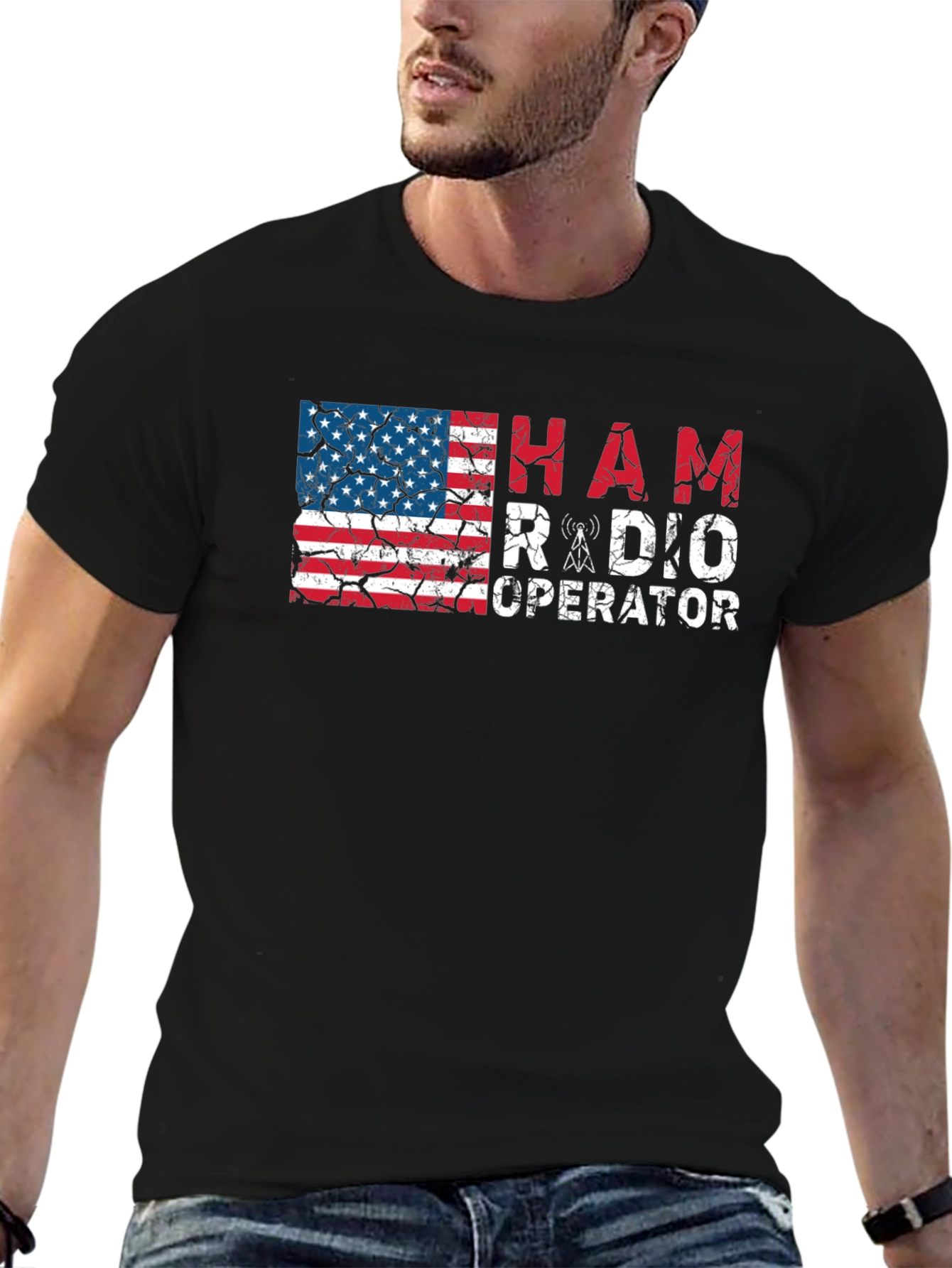Ham Radio Operator American Flag T-Shirt