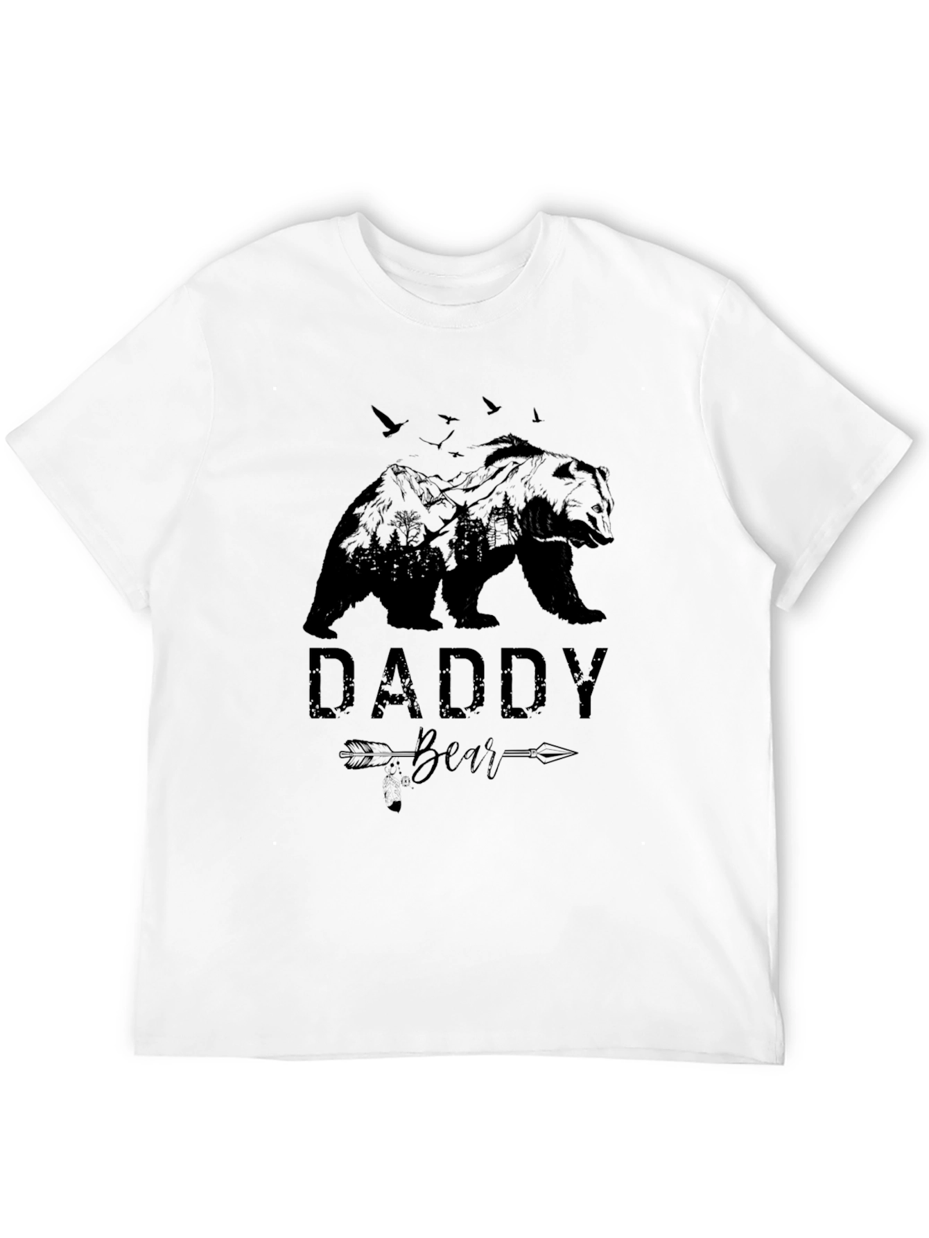 Daddy Bear Graphic Tee - Black Cotton T-Shirt
