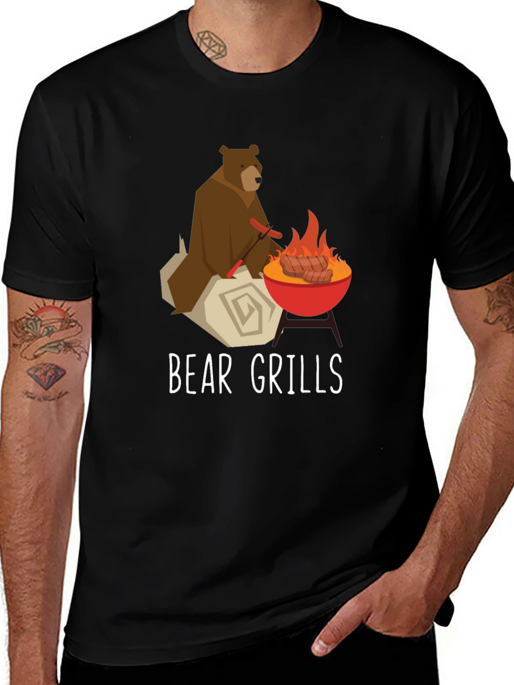 Bear Grills Funny Graphic T-Shirt