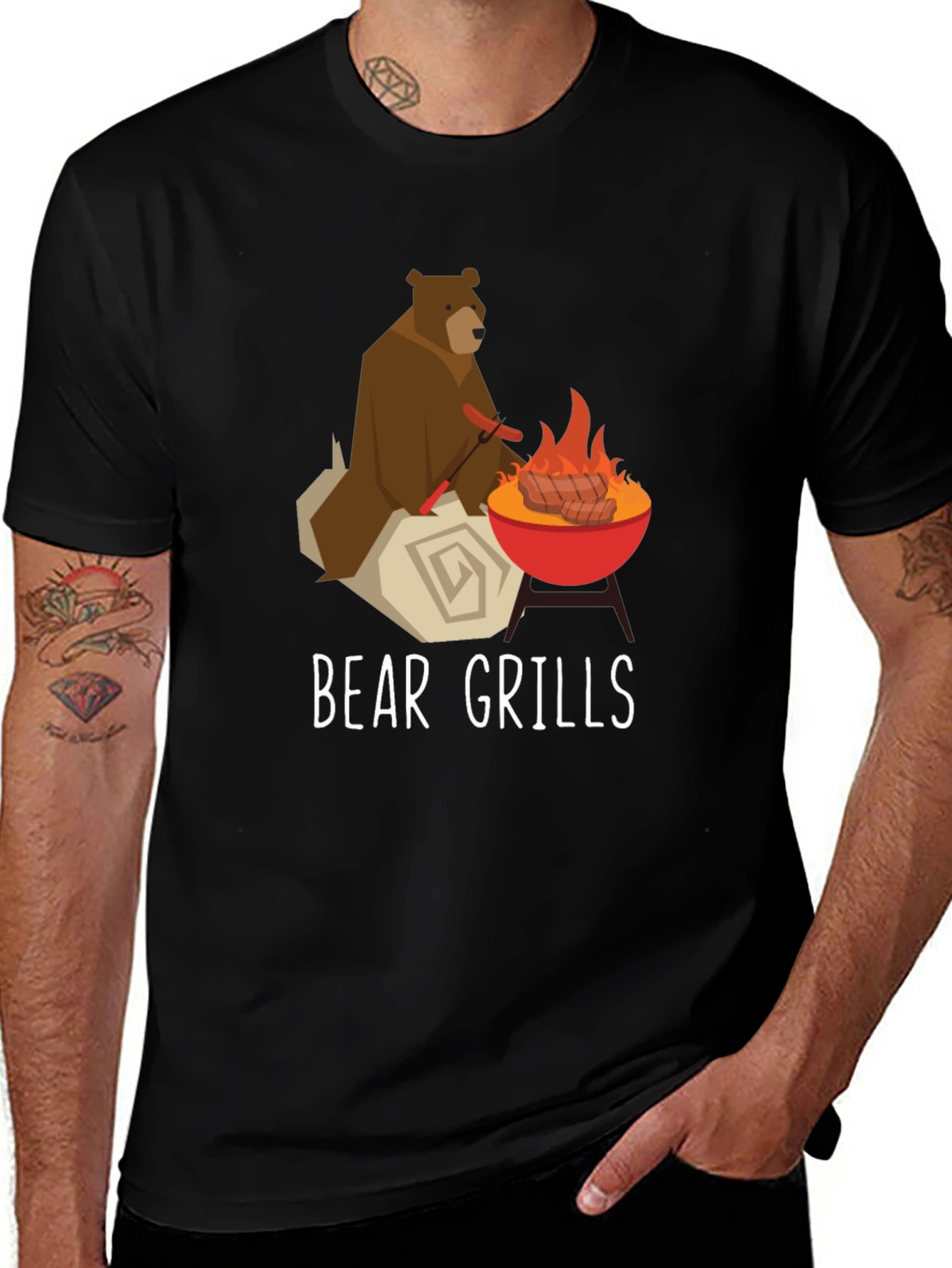 Bear Grills Funny Graphic T-Shirt