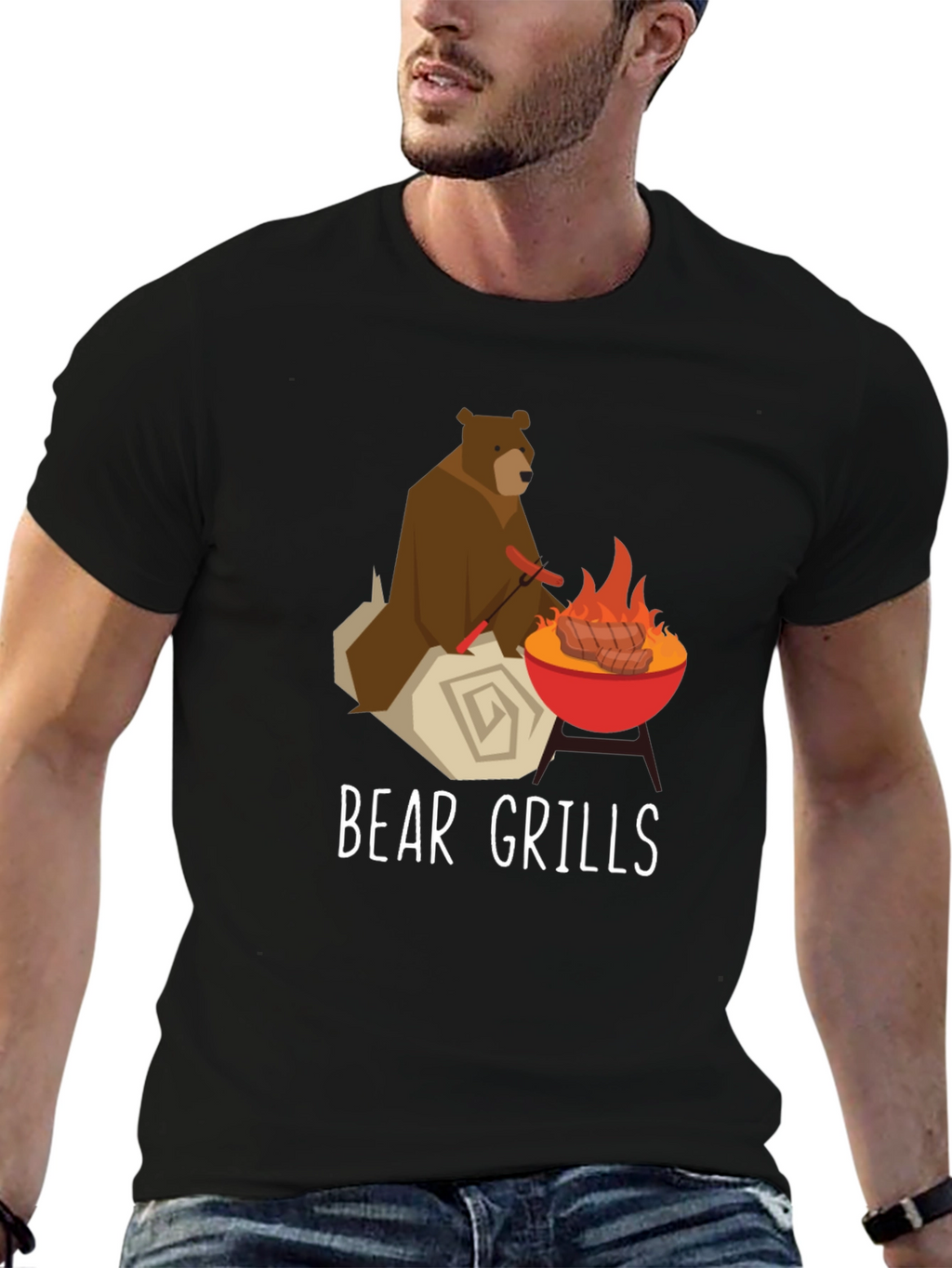 Bear Grills Funny Graphic T-Shirt