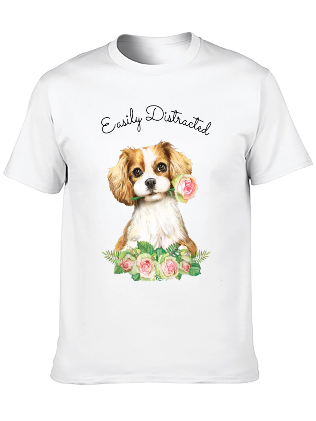 Easily Distracted Dog & Rose T-Shirt