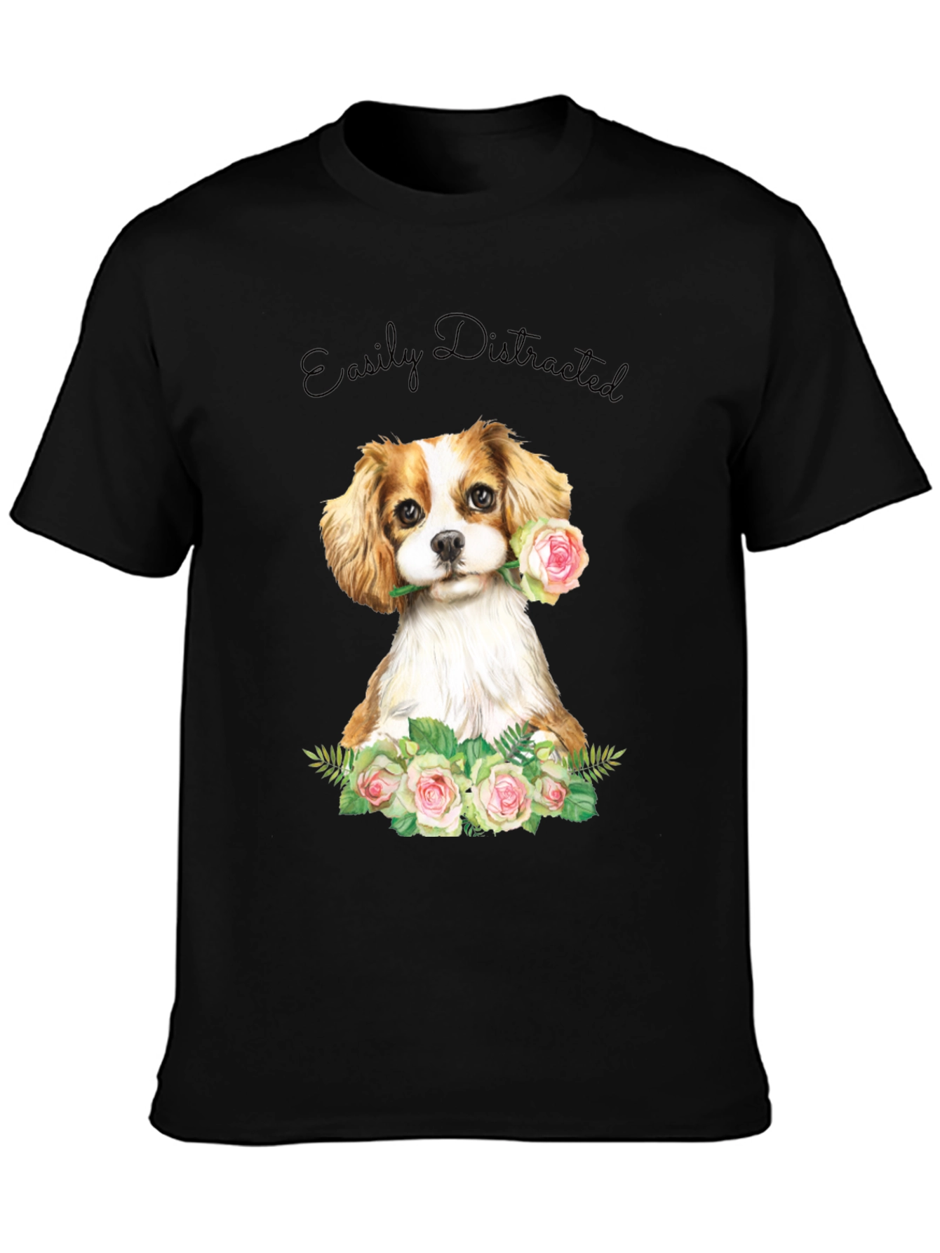 Easily Distracted Dog & Rose T-Shirt