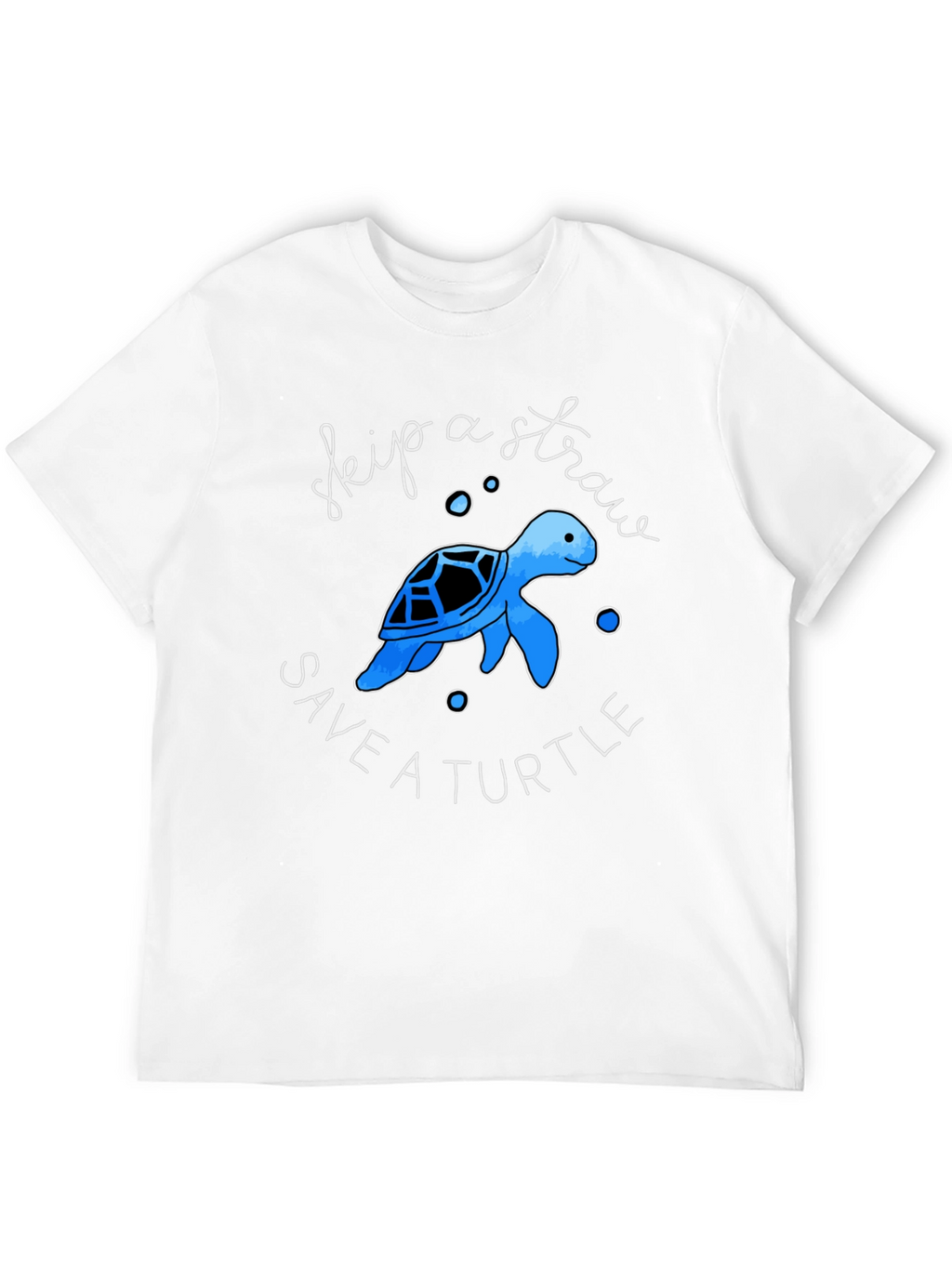Skip a Straw Save a Turtle Black Graphic Tee