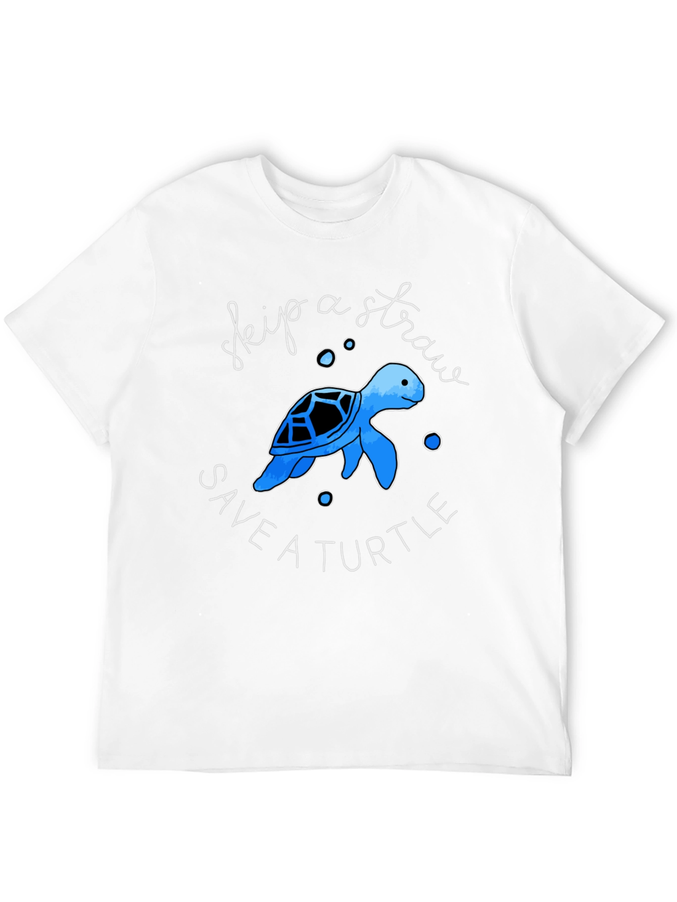 Skip a Straw Save a Turtle Black Graphic Tee
