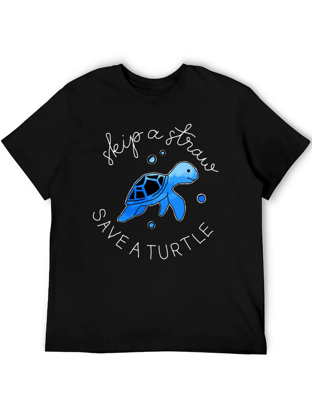 Skip a Straw Save a Turtle Black Graphic Tee