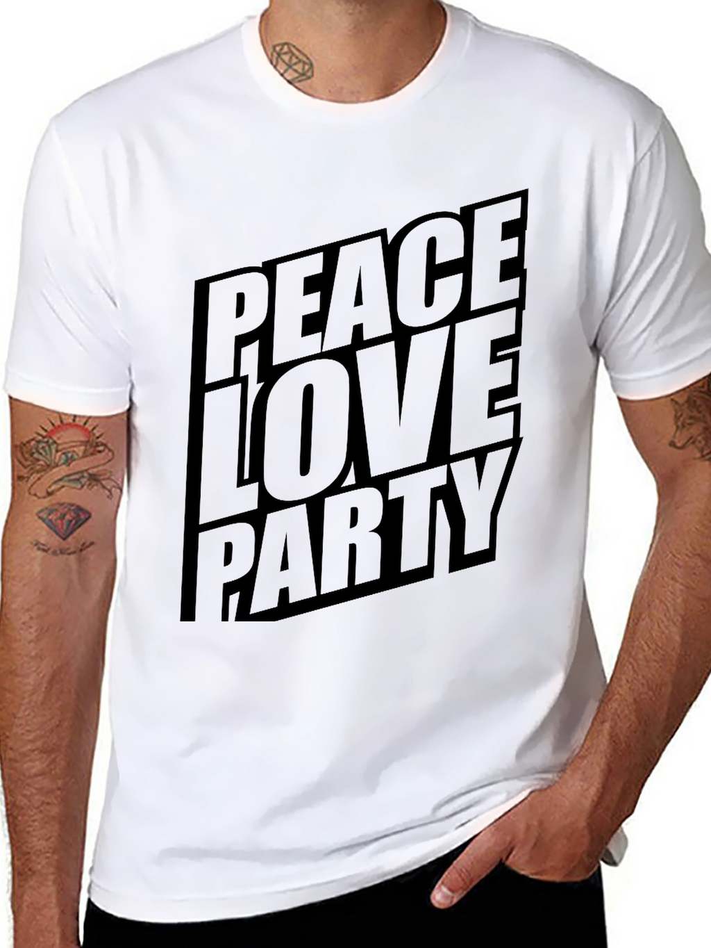 Peace Love Party Graphic T-Shirt