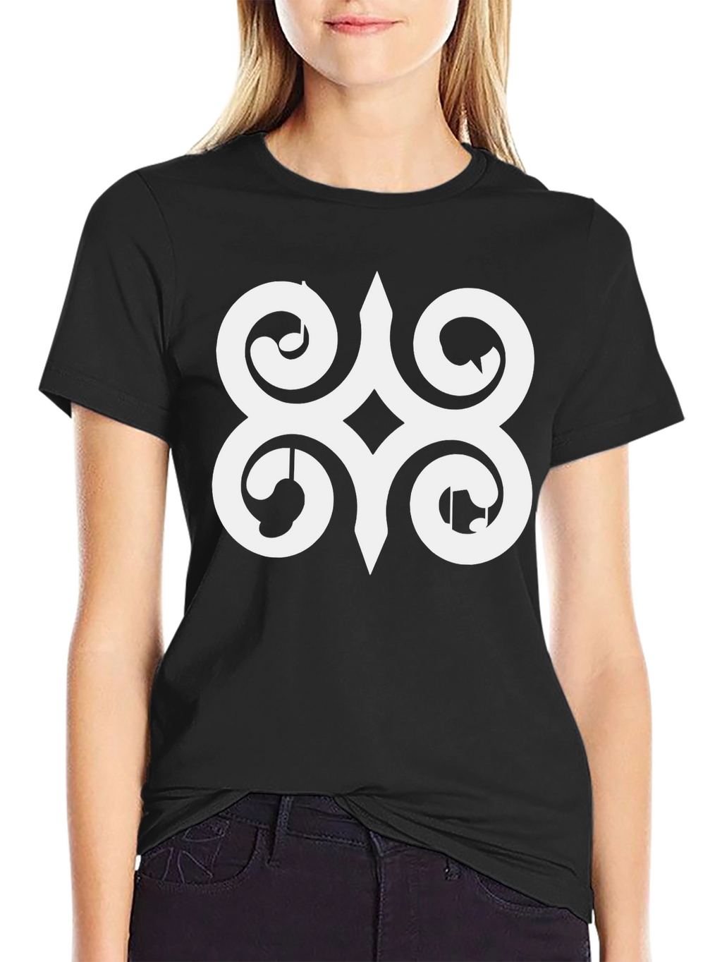 Adinkra Symbol Graphic T-Shirt - Black