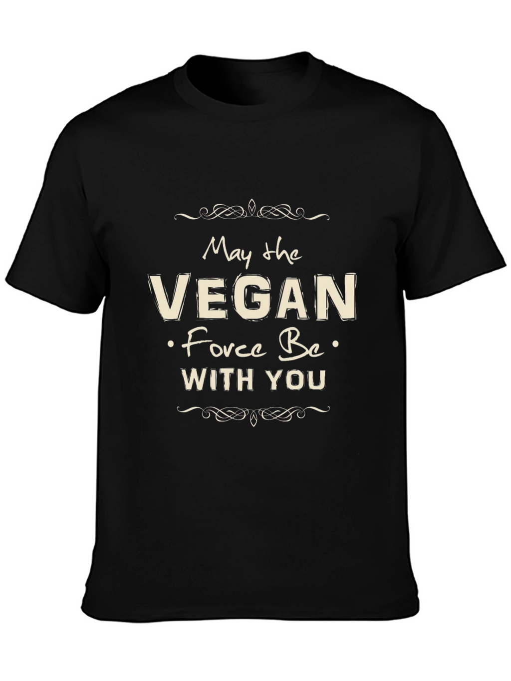 Vegan Force Be With You Black T-Shirt