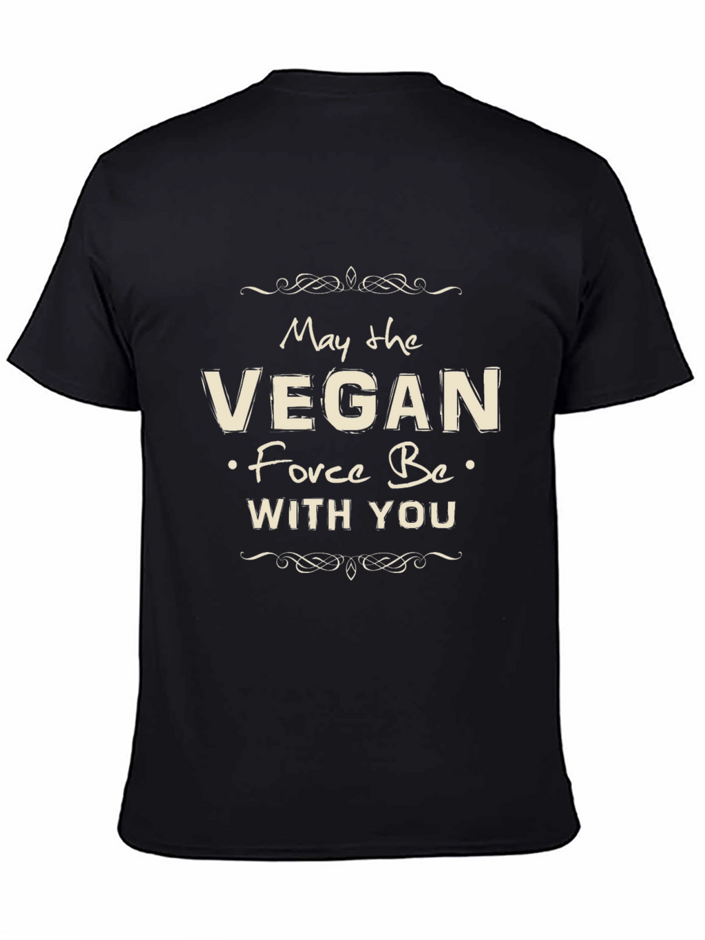 Vegan Force Be With You Black T-Shirt