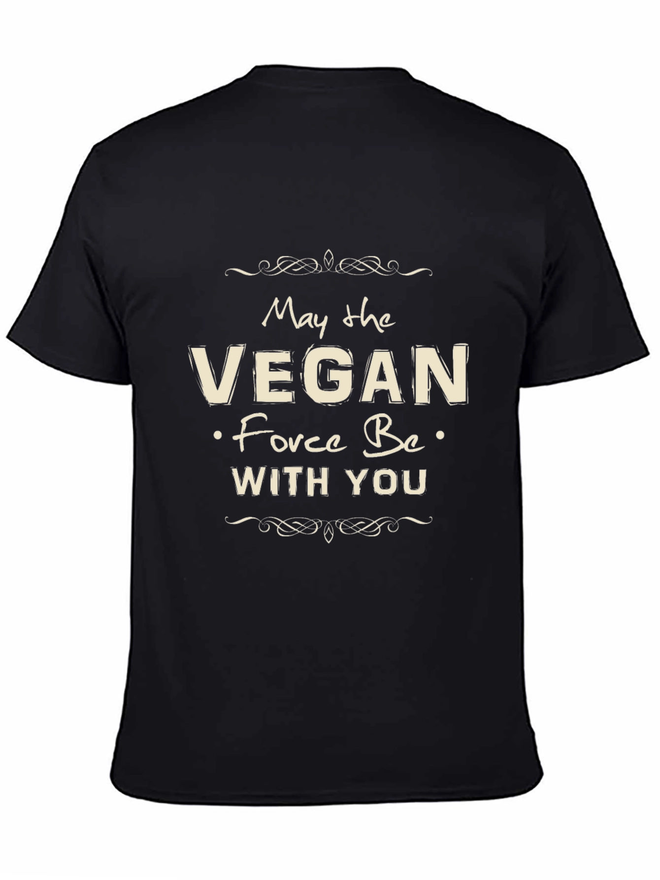 Vegan Force Be With You Black T-Shirt