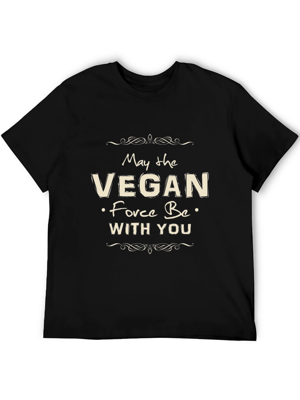 Vegan Force Be With You Black T-Shirt