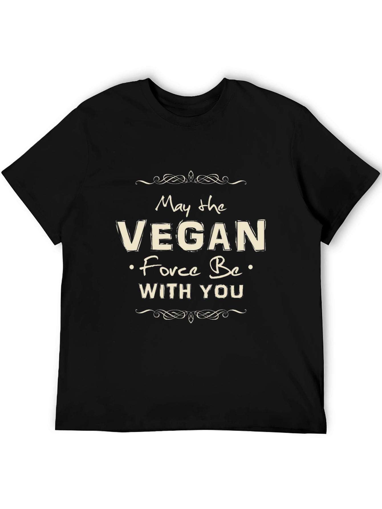 Vegan Force Be With You Black T-Shirt