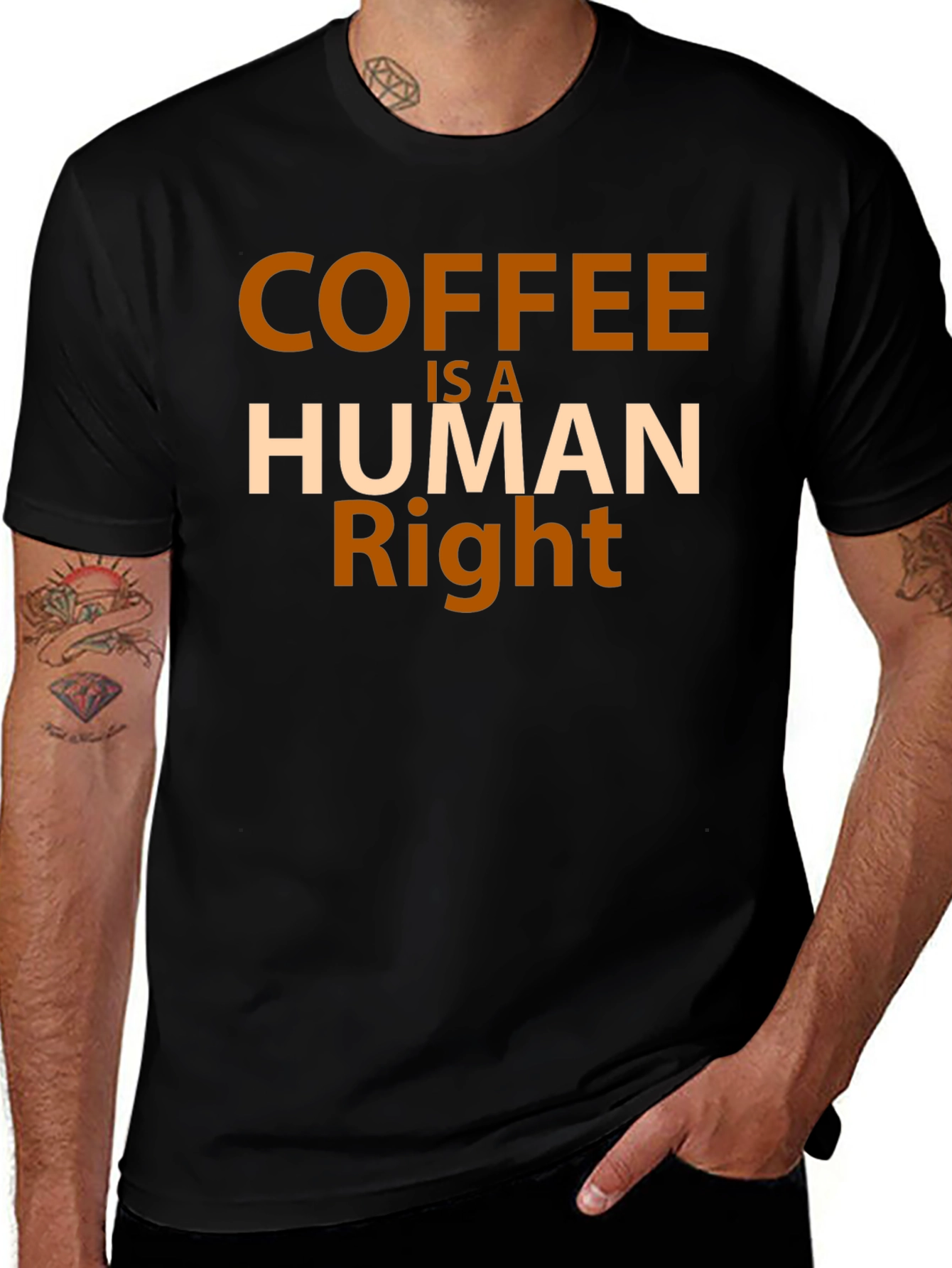 Coffee is a Human Right Graphic Tee - Black Unisex