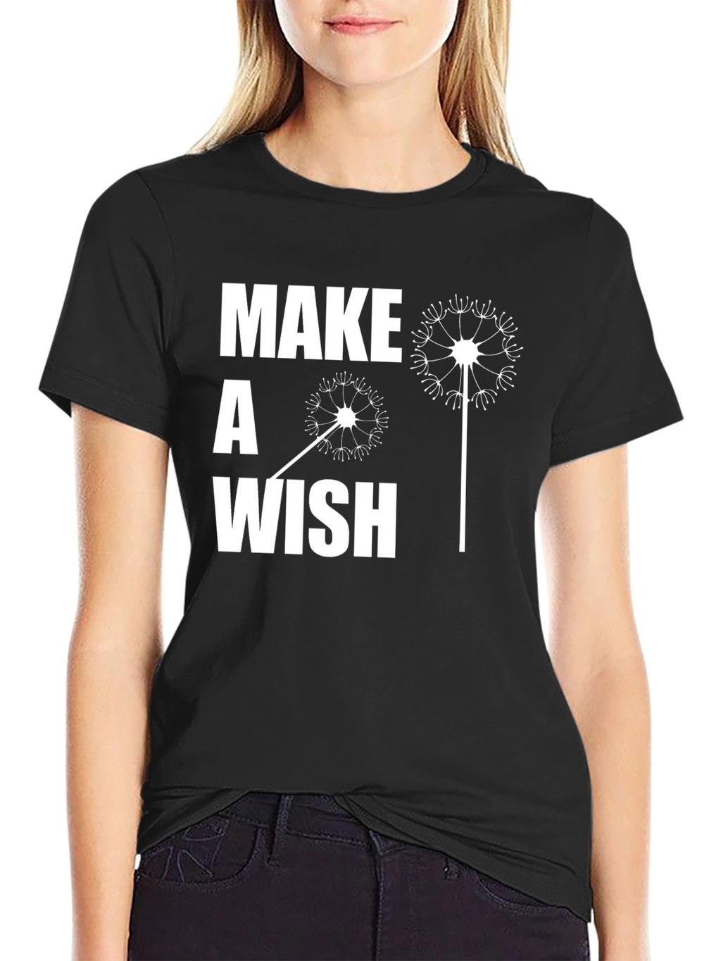 Make a Wish Graphic Tee - Casual Black T-Shirt