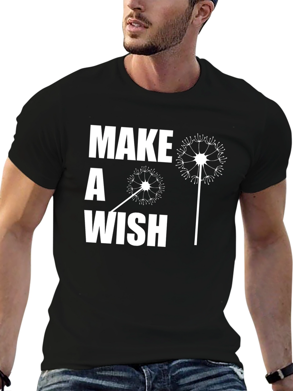 Make a Wish Graphic Tee - Casual Black T-Shirt
