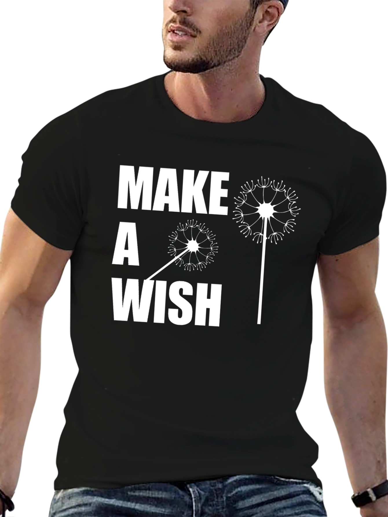 Make a Wish Graphic Tee - Casual Black T-Shirt
