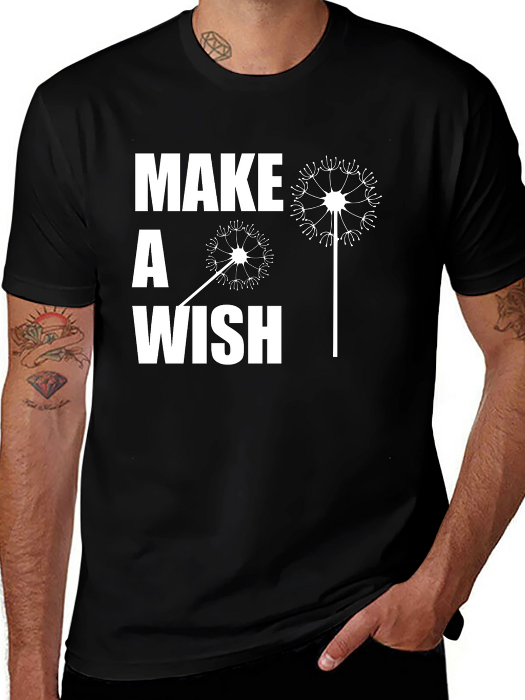 Make a Wish Graphic Tee - Casual Black T-Shirt
